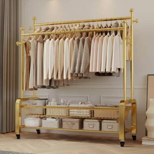 式家落用衣架地立LOE衣新款衣帽架加粗加固卧室阳台家用落柜地挂