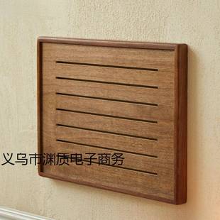 遮挡电表箱装 饰画胡桃木弱电配箱盖板多媒体画挂实木电网闸aA1886