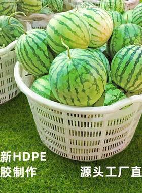 装西镂瓜的筐水果蔬菜料转筐加周厚空塑圆塑RZN料筐