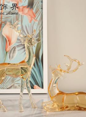 轻奢导高档亚品晶ZY5320克力水马摆件现代酒柜家居装饰领办公室桌