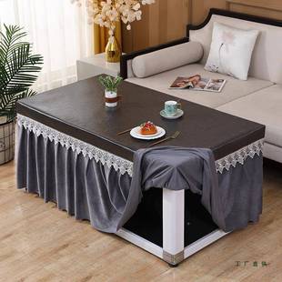 薄款 防水免防油尘长方F99SS5J9形皮茶几布电炉罩套 火桌子罩四夏季