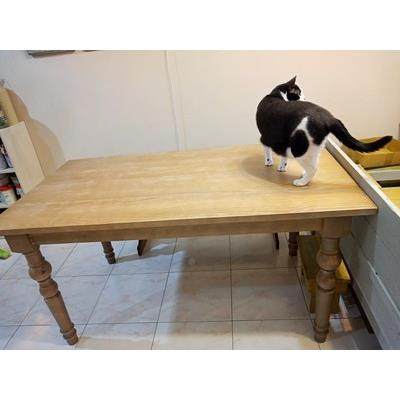 7W美式乡村桌餐组123合实木桌古做餐旧拉丝松木餐桌茶几复厅简约