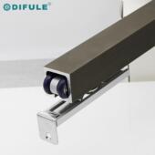 3.5mm移玻门轨道折DFL V006实木合璃门叠推拉门滑轨铝金导轨加厚