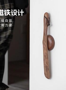 6神B76F7667HT7黑胡桃木磁柜吸鞋拔子实木挂墙玄关鞋入户穿区物鞋