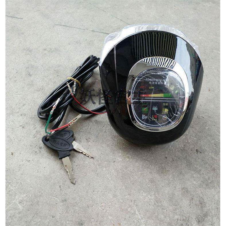 60V哈雷电动滑板车通用码表蓝牙LED前大灯改装配件照明灯带钥匙