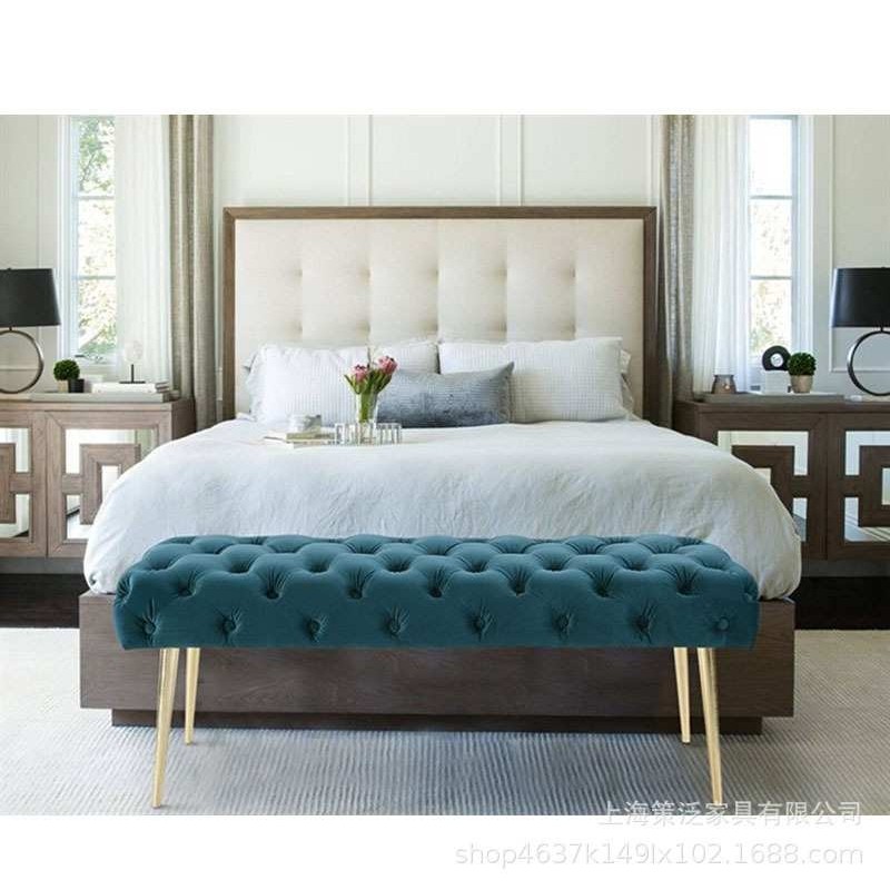 美式布艺拉扣卧室床尾凳北欧金属脚轻奢门厅换鞋凳服装店休息长凳,模玩/动漫/周边/娃圈三坑/桌游,模型制作工具/辅料耗材,淘宝优惠券,粉丝福利购,淘宝优惠卷