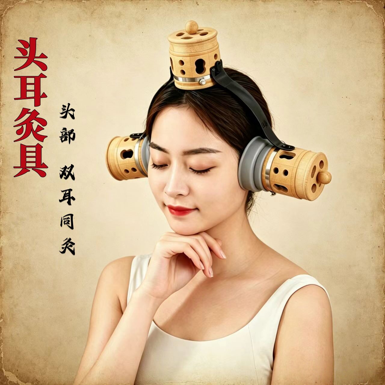 无烟头耳灸盒百会灸双耳艾灸仪家用便携随身灸艾灸罐头部灸耳疗仪