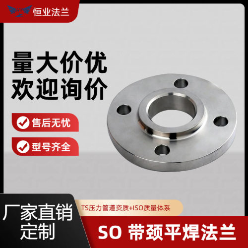 304 不锈钢 SO 带颈平焊法兰 SO200 PN16 RF 突面 国标
