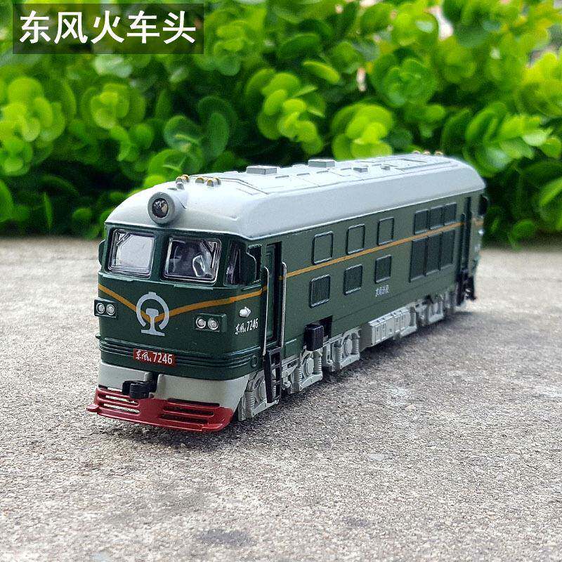 n比例火车模型入门套装火车头复古煤气火车合金绿皮声光