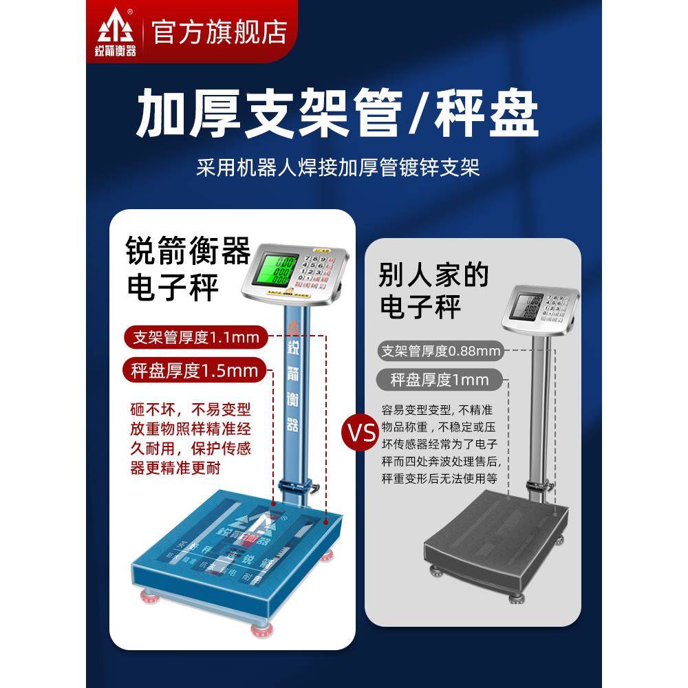 电子秤商用大型工业公用水RJ8006-530斤台秤精准称重150kg6000KG