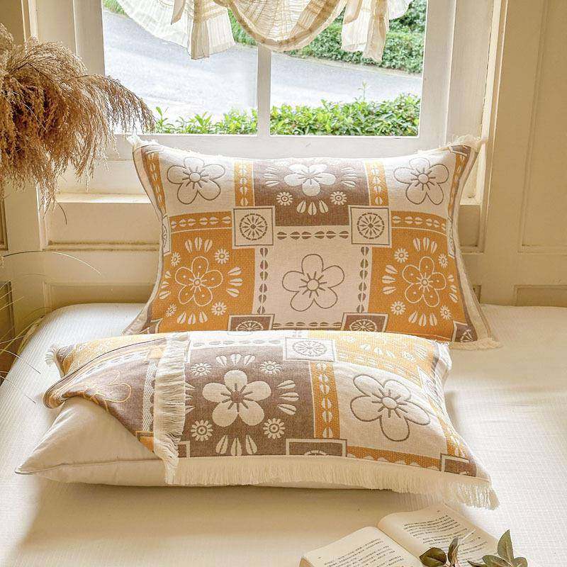 长绒棉枕巾纯棉一对装全棉高档感纱布枕头奢巾夏防头MM油轻高级季