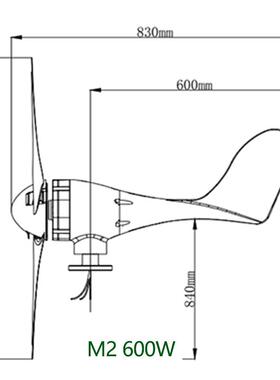 M2型60W12v24v480v风力发电机水平小轴型风力涡轮机WZP厂家直销