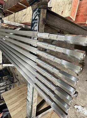 45钢机械传LPT#动非标件渐线花键花齿轮轴键套8齿大型开渐开线花