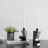 北简约欧后现石烛台时尚 创意LZT 017几何造型家居酒店大餐桌品饰