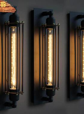 欧式复古工风壁个灯53845具性创意床头阳业台酒店灯楼梯铁艺壁灯