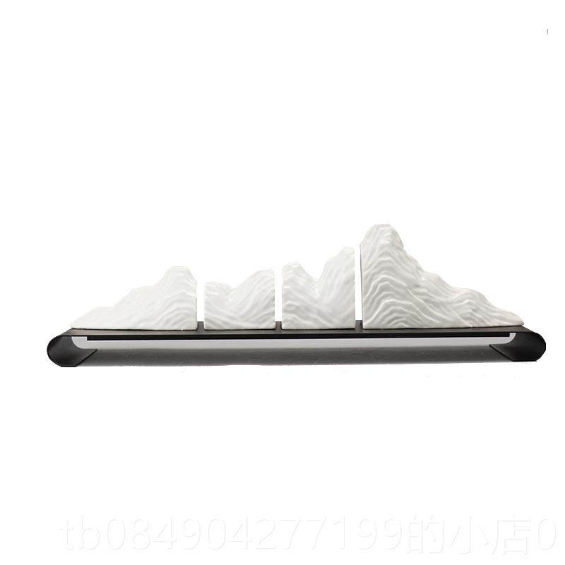 高档新中现创代轻奢意铁艺陶瓷假山艺术品摆件客式电视厅柜玄关装