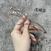 高档超轻抗光辐射有近视眼镜女素防颜神器文艺网蓝红款 可配度数护