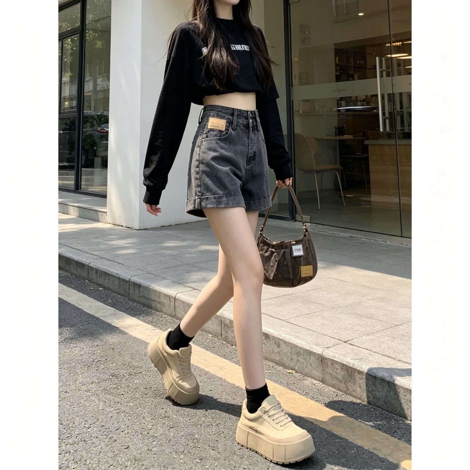 高腰牛仔短裤女夏季2026