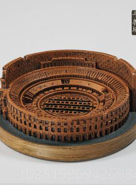 高档型罗马斗兽饰场欧式彷古文创意建筑模Figue工艺礼品r摆办公室