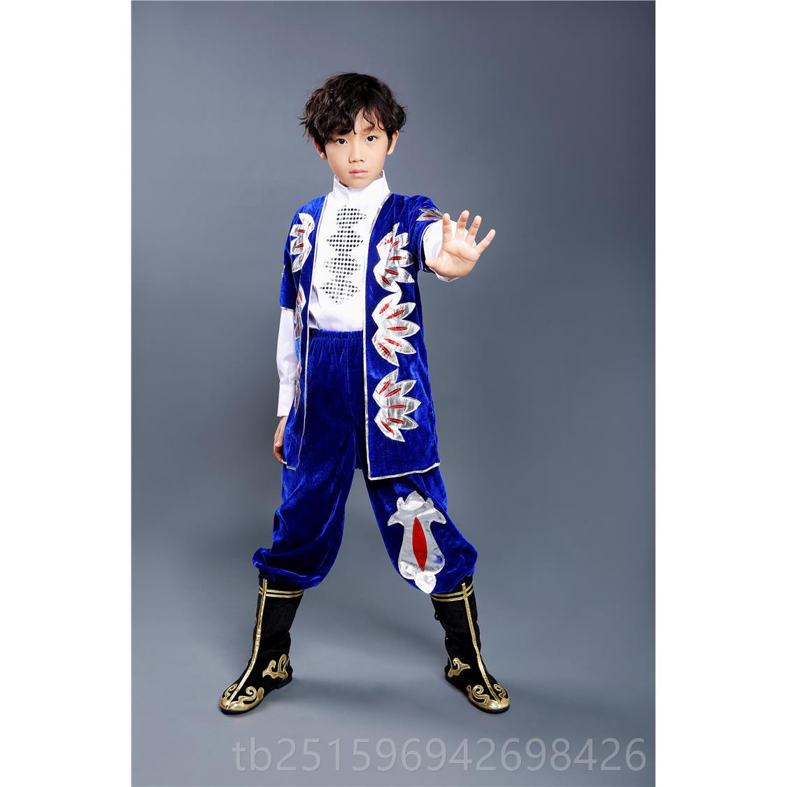 高档六一服高尔档儿出童印度新疆舞蹈演服男女维吾族表演哈萨克族