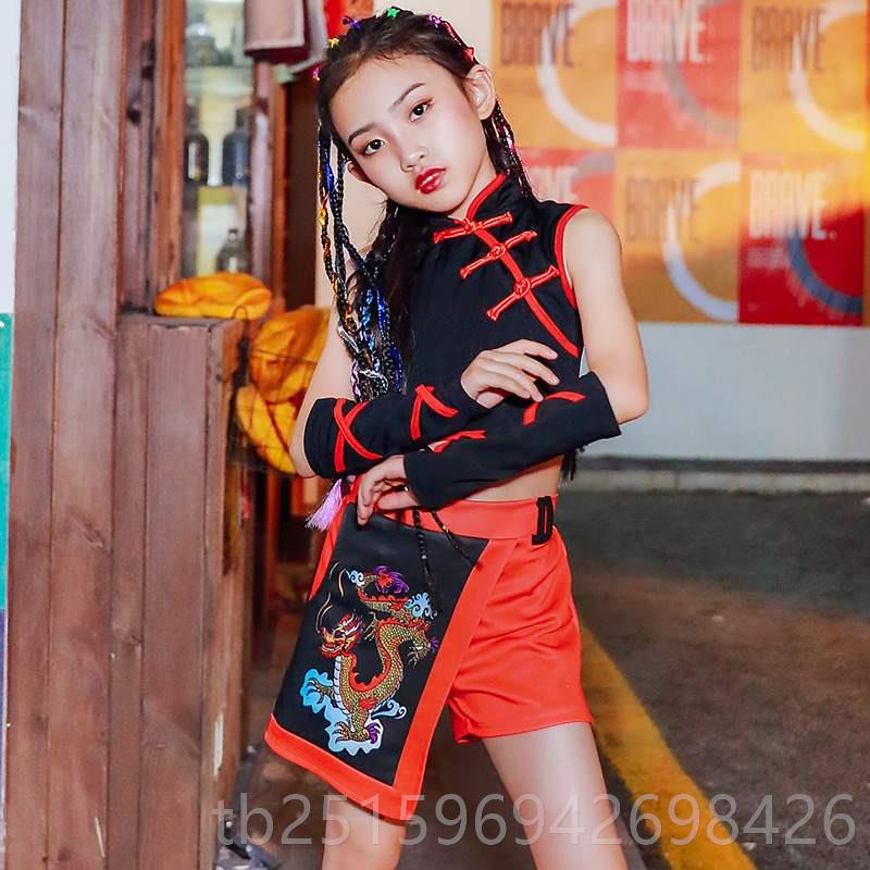 高档中国风儿童爵士时舞服装 演出国男女童走服秀潮服潮尚衣模特