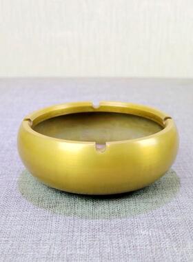 正品黄铜烟缸灰铜纯铜全铜艺品客厅书房办公室送工创家意用摆件