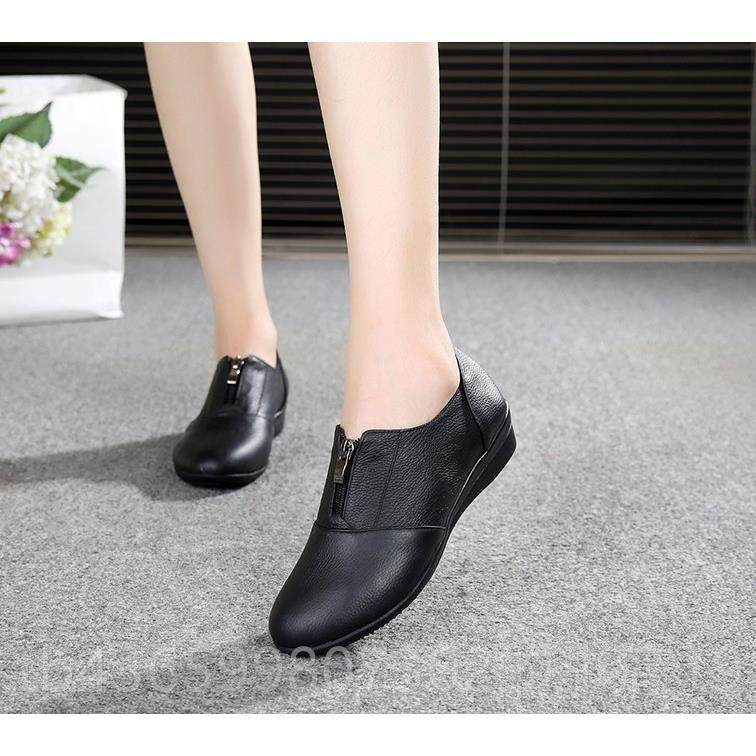 正品上鞋海华牌真皮女鞋平底鞋牛皮软底防滑形楔鞋大码深女口妈妈,女鞋,深口单鞋,淘宝优惠券,粉丝福利购,淘宝优惠卷