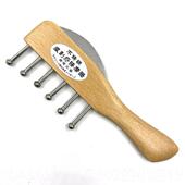 正品 304不锈钢无痕痧按摩榉木6钉双刮板头制疗5钉梳子刮可定刻器