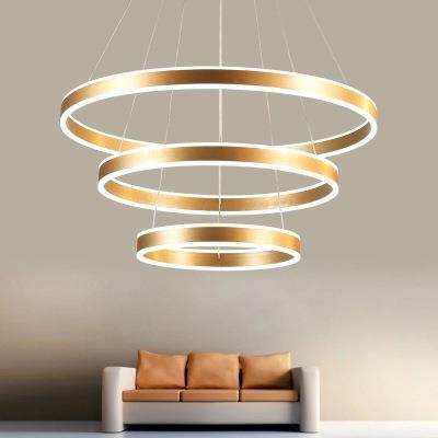 led客厅灯吊灯创意后现代简约个性艺术圆圈形北欧卧室餐厅灯吊灯