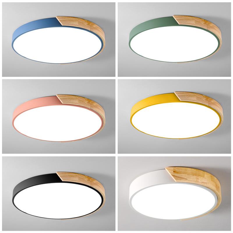 北欧客厅主卧室灯简约现代创意个性马卡龙圆形温馨儿童房间吸顶灯