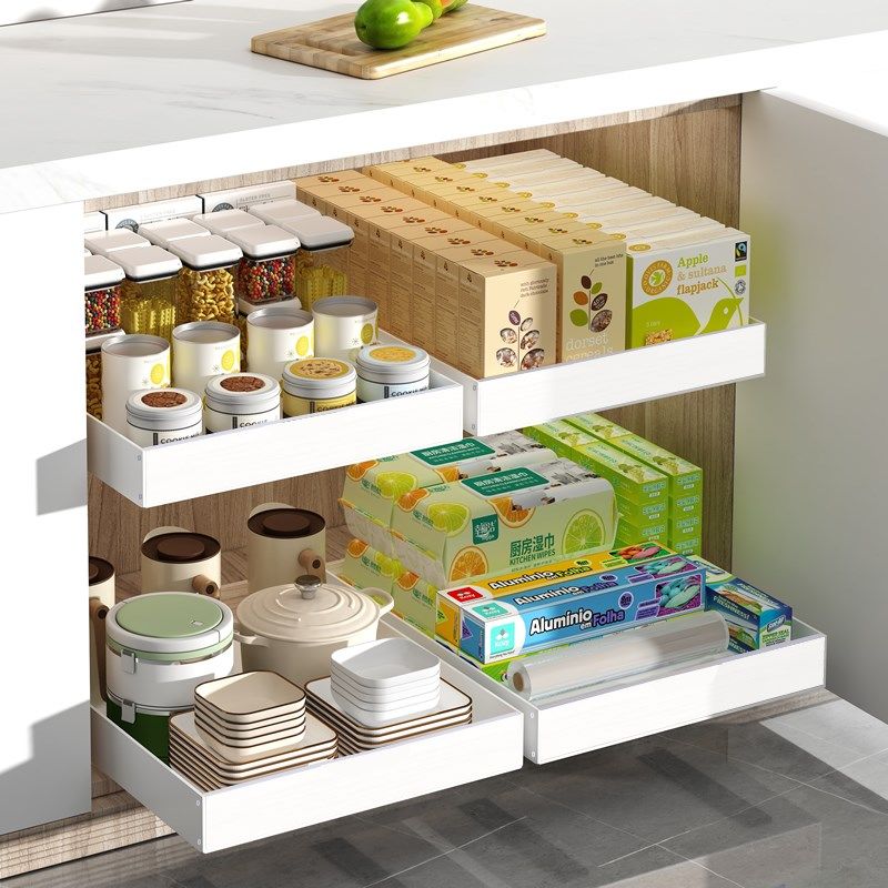 厨房抽屉柜子夹缝抽屉调味料收纳橱柜深柜改造抽拉式拉篮免打孔,厨房/烹饪用具,厨房抽屉置物架,淘宝优惠券,粉丝福利购,淘宝优惠卷