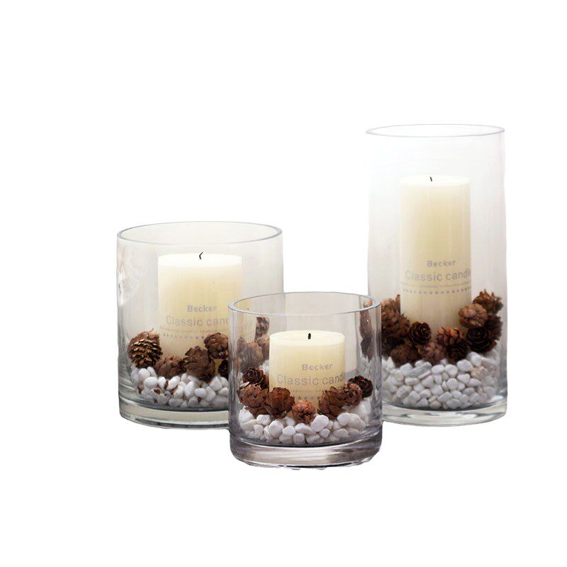 玻璃烛台欧式浪漫圣诞节家用软装蜡烛杯摆件样板间餐厅酒店蜡烛台