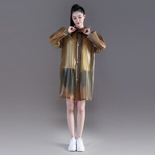 大帽檐男女同款 中长款 反光条雨披户外旅游 雨衣雨披加厚长款 一体式