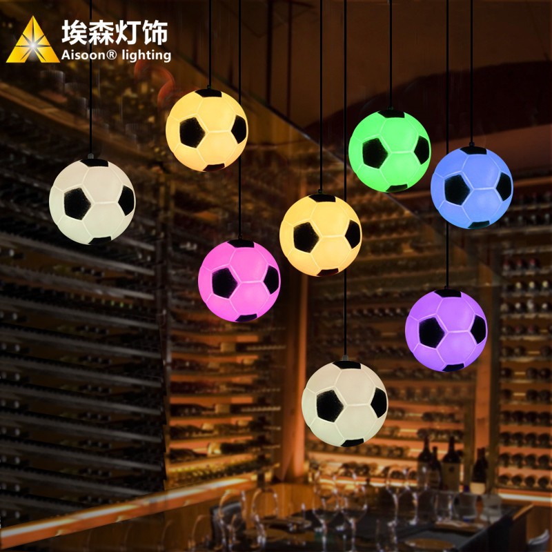 led足球吊灯户外酒吧地产公园儿童世界杯足球灯大力神七彩光