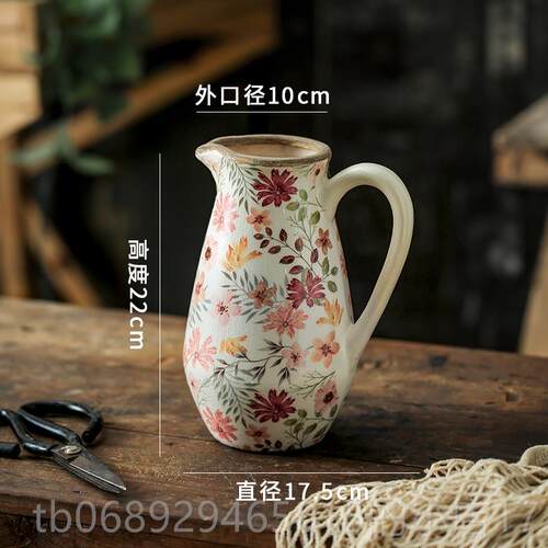 正品覆古瓷摆花瓶件客厅插花轻奢高级感陶干燥花意艺术田创园风雪