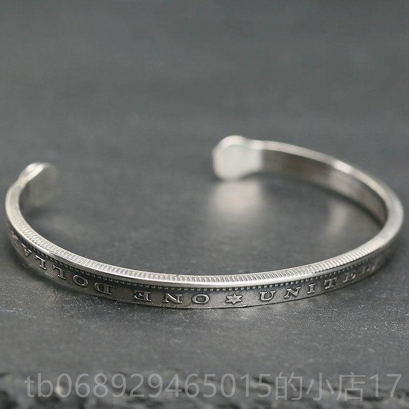 正品牛钝精工 NW2美国摩根币窄款手绿松石银菊花钉纯银95男镯女银,饰品/流行首饰/时尚饰品新,手镯,淘宝优惠券,粉丝福利购,淘宝优惠卷