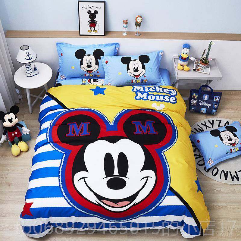 正品迪士尼全四棉件套熊维尼儿童小床上用品可爱三纯棉被套宿舍件