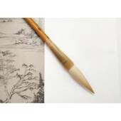 正品 细光嫩锋纯羊毫花牛湘妃竹笔杆毛楷书隶书笔书法美术用角笔镶