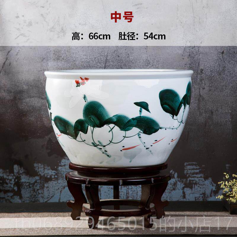 正品景镇陶瓷鱼缸号养德金鱼缸睡莲盆荷花缸一米大大水缸院庭造景