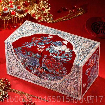 正品贝传说螺钿漆五器壳首饰盒结婚订锦婚贝新婚三金金彩礼物非遗