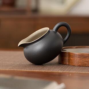 黑陶禅风圆融公道杯公杯家用会客陶瓷功夫茶具单个茶海匀杯分茶器