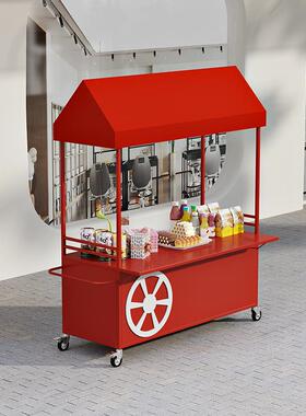 移动摆摊车夜市摆地摊小推车流动式推广车商业街展示台花车摊位架