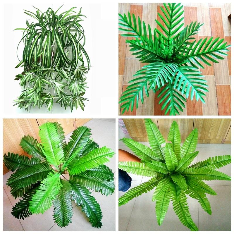 仿真绿植大波斯吊篮叶铁树叶绿植墙装饰配件绿萝盆栽小植物图片