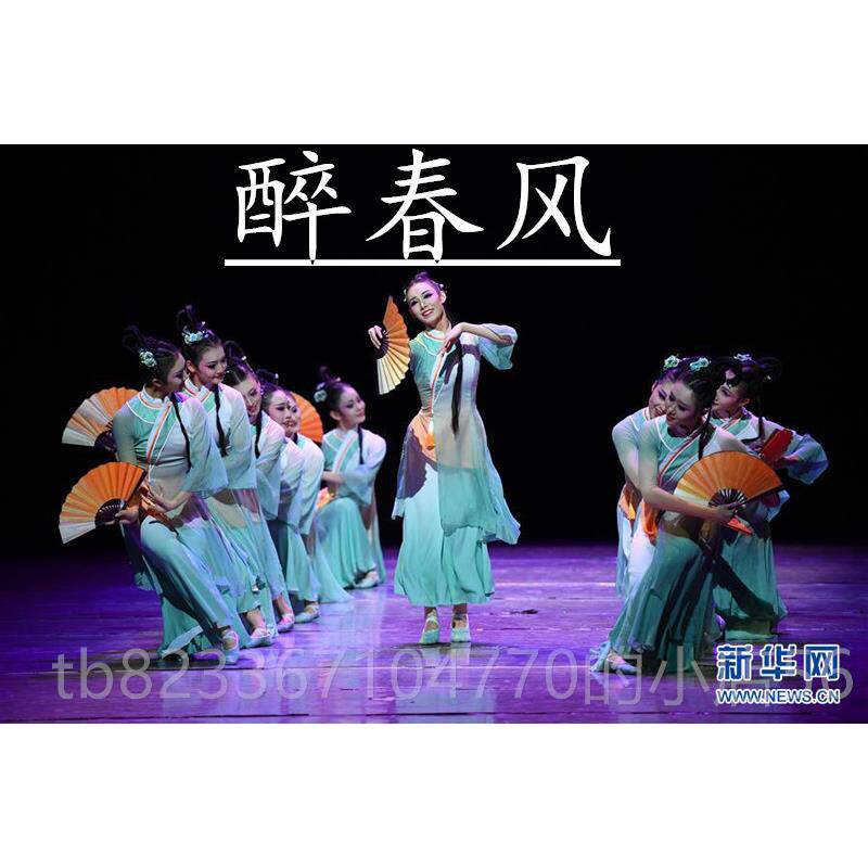 高档古典舞身服醉春风舞蹈演服出古风扇子舞表演服韵中国群风女子