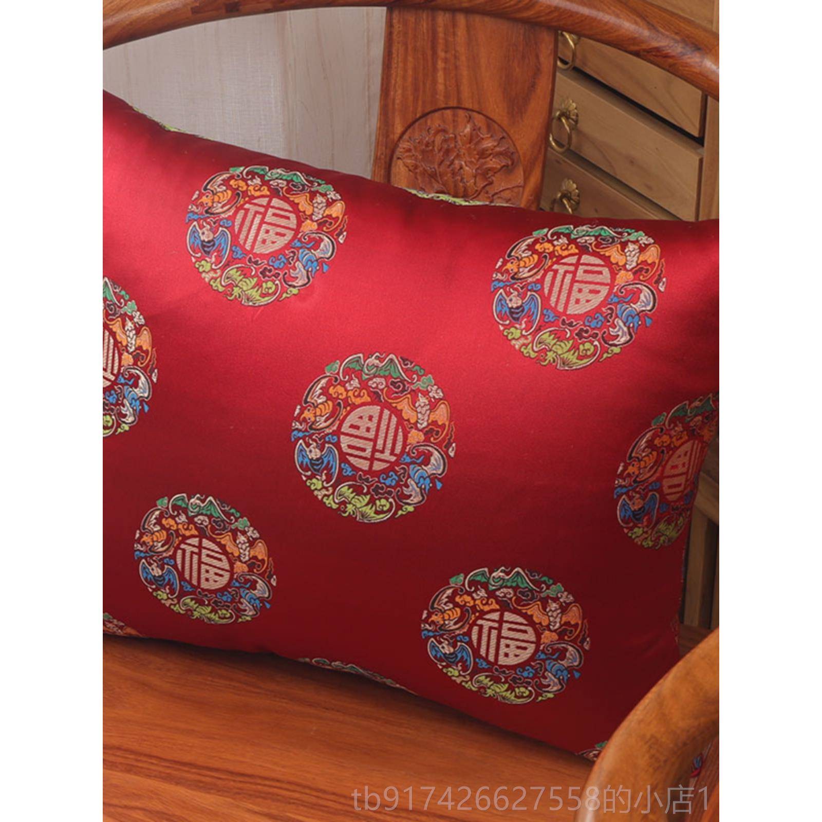 新款中式抱枕红木沙发靠枕芯茶椅枕结垫婚喜床上复腰古办公室庆靠