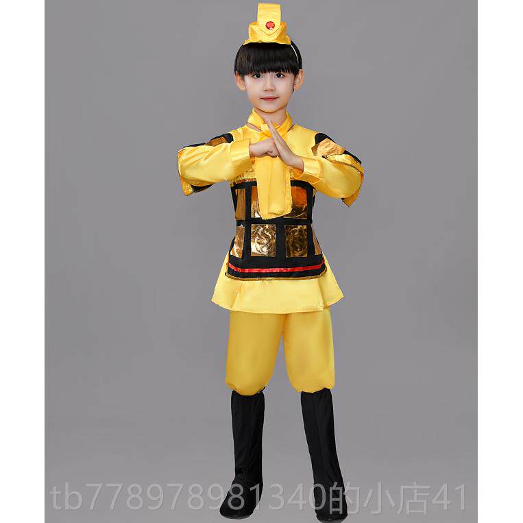 高档儿童古装三兵汉服国代演义士演出服花木兰古士兵服装岳飞将军图片