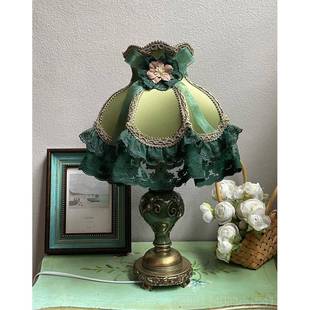 高档乡古村园覆韩式美式法式艺公主蕾丝台灯家居装饰田布床头灯浪