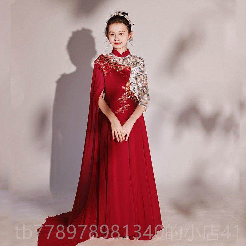 高档新款女童礼服超仙中国风弹古表筝模演出超服仙主持特走秀演服