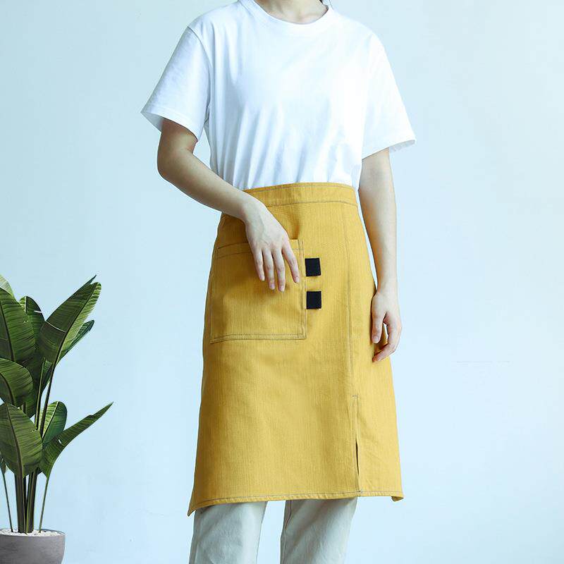半身围裙酒店西餐厅厨房厨师服务员半截短围腰男女韩版时尚印字