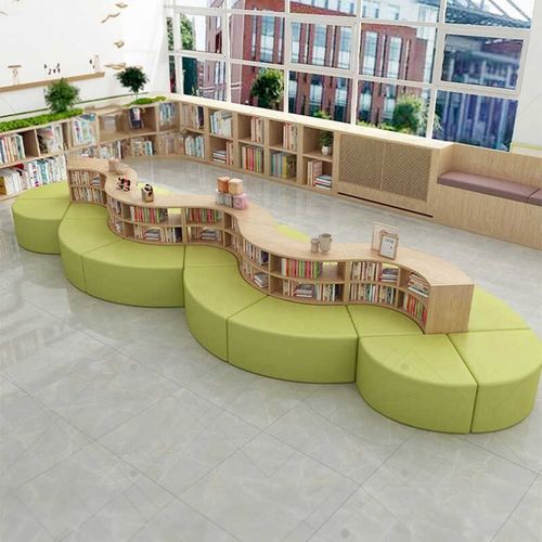 图书馆绘本馆收纳书架沙发商用休闲区儿童社区活动室图画室学校区